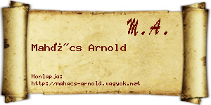 Mahács Arnold névjegykártya